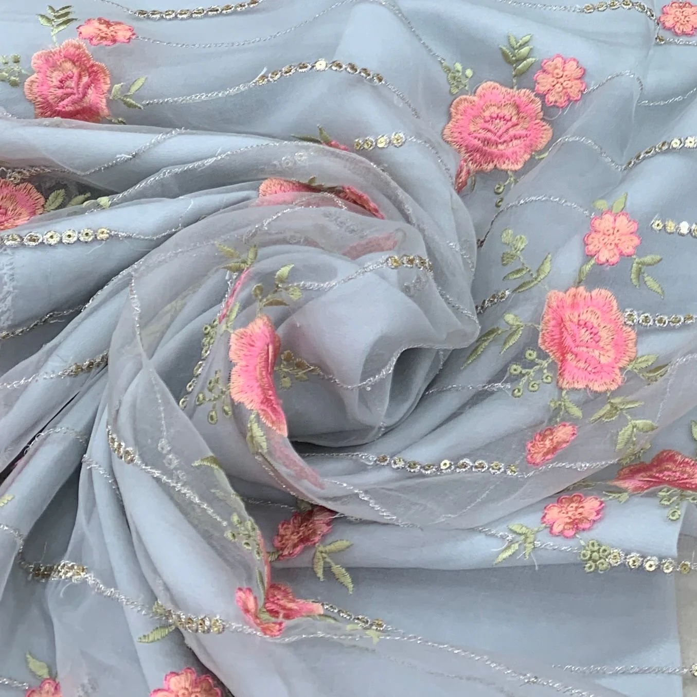 Bridal Embroidered Organza